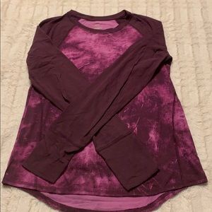 Purple Tie Dye Long Sleeve Athletic Top